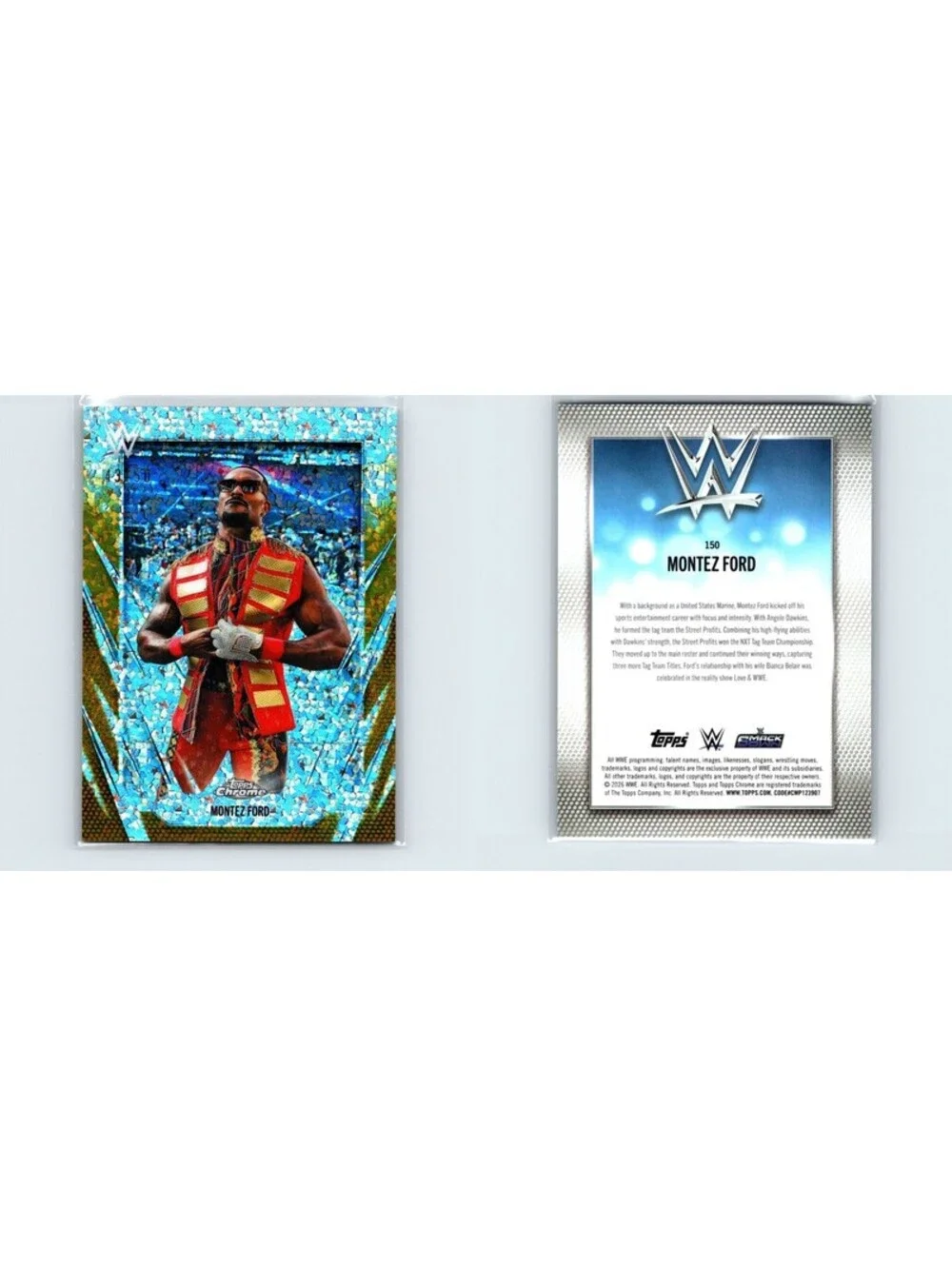 2026 Topps Chrome WWE Montez Ford #150 Gold Mini Diamond Refractor #/50 SMA